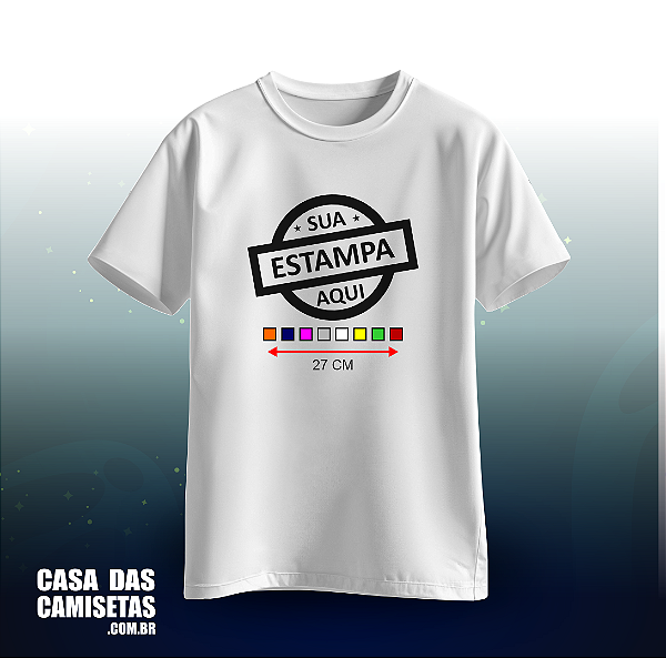 Camiseta Branca | Estampa colorida frente