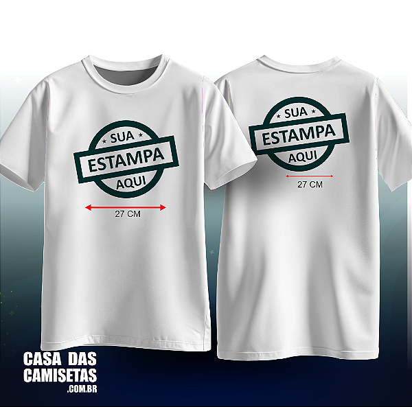 Camiseta Branca | Estampa colorida frente e costa