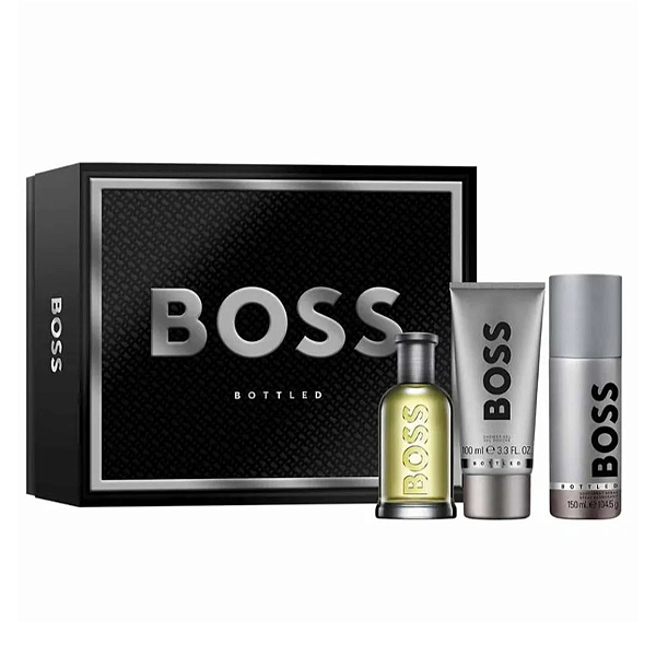 Hugo Boss Coffret Bottled 100ml Edt + Gel de Banho 100ml + Desodorante Spray 150ml - Masculino
