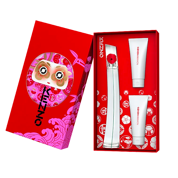 Kenzo Kit Flower By Kenzo 100ml Edp + Body Lotion + Shower Gel Feminino