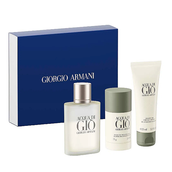 Giorgio Armani Coffret Acqua di Gió 100ml Edt + Deo Stick + Shower Gel Masculino