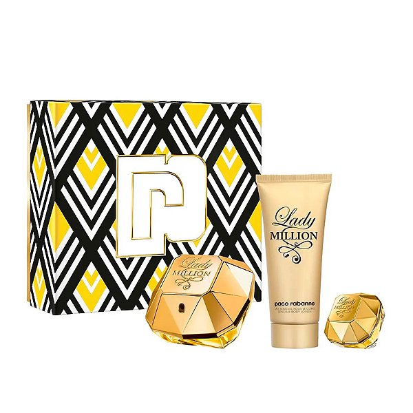 Paco Rabanne Coffret Lady Million Edp 80ml + Body Lotion + Mini Feminino