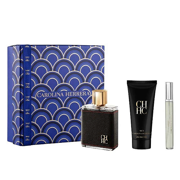 Carolina Herrera Coffret CH Men Edt 100ml + Loção Pós Barba 100ml +Trave Size 10ml Masculino