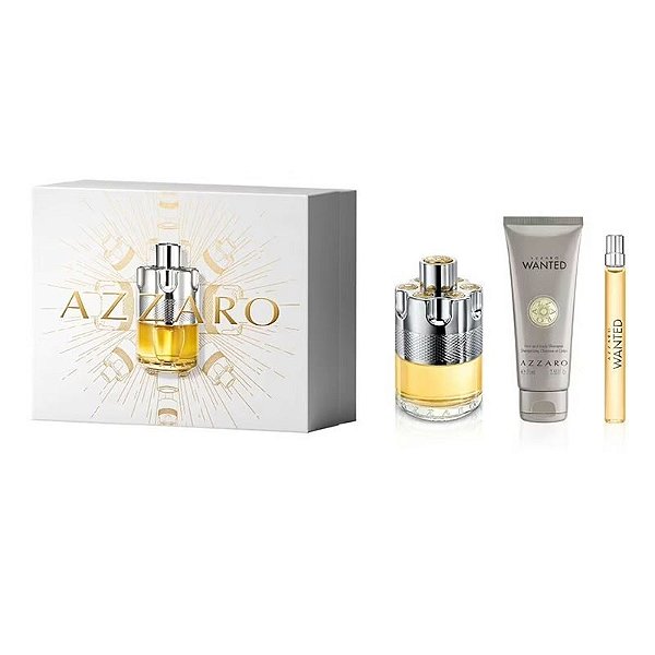Azzaro Coffret Wanted Edt 100ml + Shampoo 75ml +  Travel Size 10ml 100Masculino