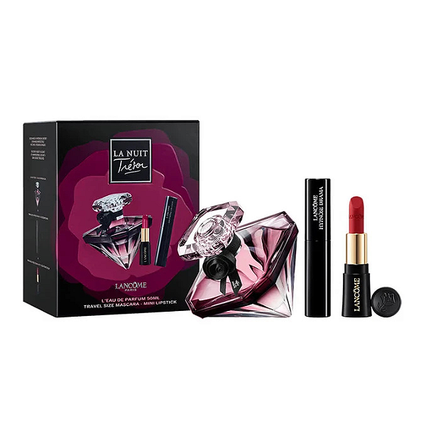 Lancôme Coffret La Nuit Trésor Edp 50ml + Máscara de Cílios 4ml + Batom 1,6g Feminino