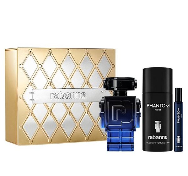 Paco Rabanne Coffret Phantom Intense 100ml Edp + Desodorante 150ml + Travel Size 10ml - Masculino