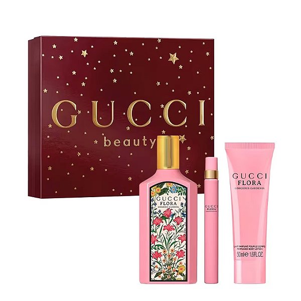 Gucci Coffret Flora Gorgeous Gardenia Edp 100ml + Travel Size 10ml + Hidratante Corporal 50ml - Feminino