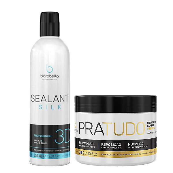 Selagem Silk 3D 350ml + Máscara PraTudo 300g Borabella