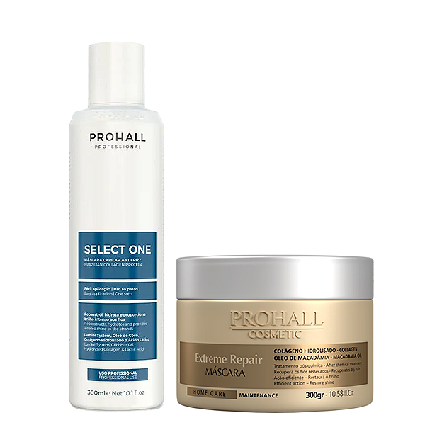 Progressiva Select One 300ml + Máscara Extreme Repair 300g Prohall