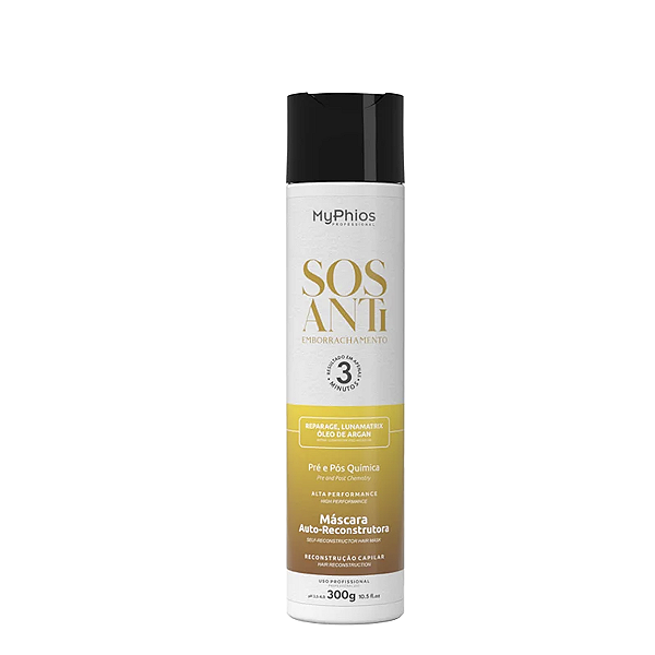 Máscara SOS Antiemborrachamento com Óleo de Argan 300g MyPhios