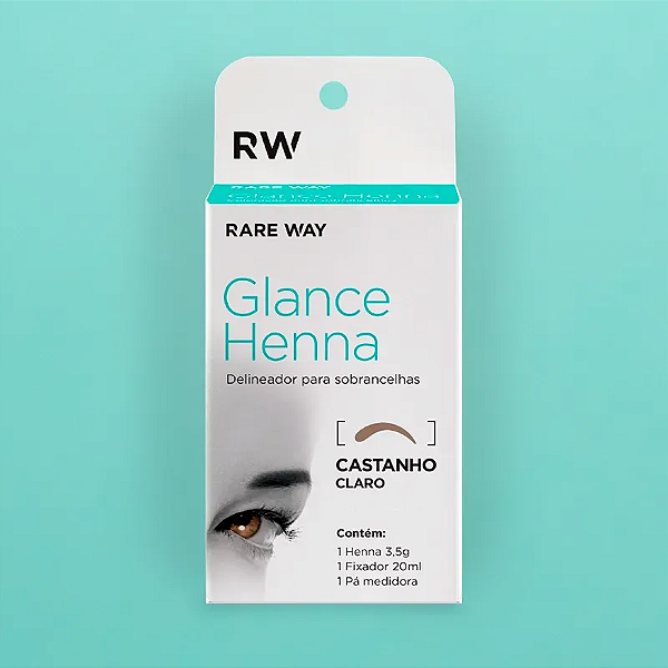 Henna Sobrancelhas Castanho Claro Glance Rare Way