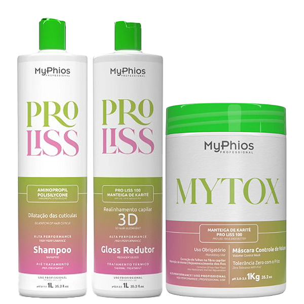 Kit Progressiva Gloss Redutor Proliss 1l + Mytox 1Kg MyPhios
