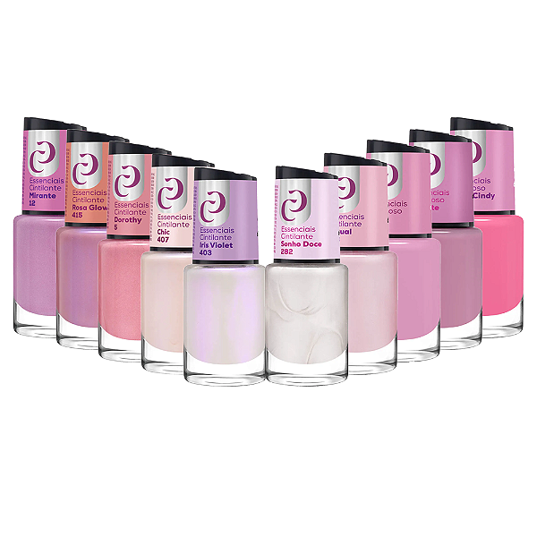 Esmaltes Coleção Essenciais Cintilantes e Cremosos Tons de Rosa 10ml Cora