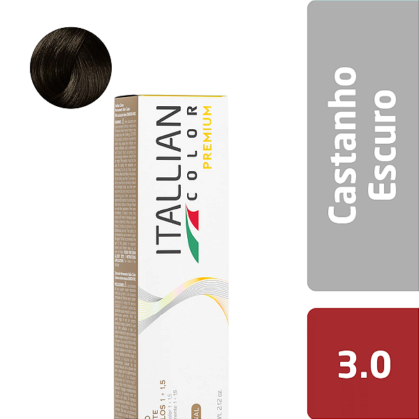 Tintura Capilar Coloração Castanho Escuro 3.0 60g Itallian Color