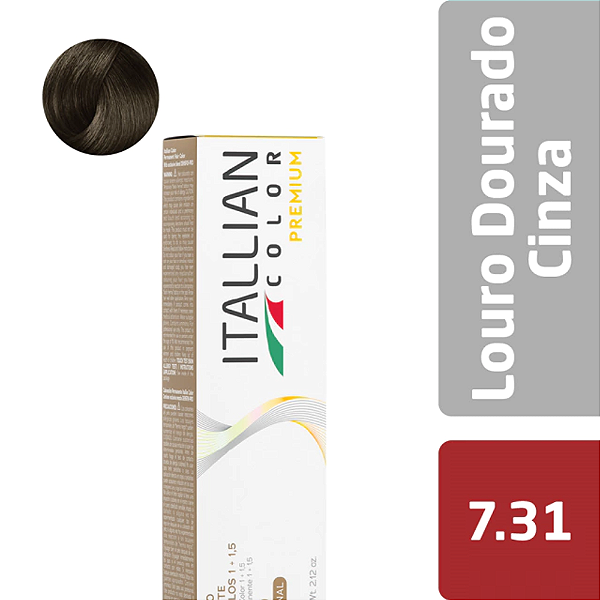 Tintura Capilar Coloração Loiro Dourado Cinza 7.31 60g Itallian Color