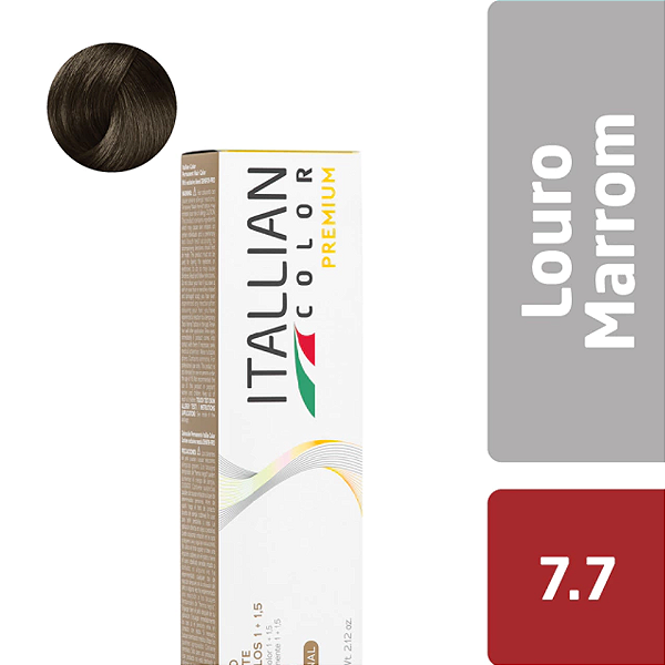 Tintura Capilar Coloração Loiro Marrom 7.7 60g Itallian Color