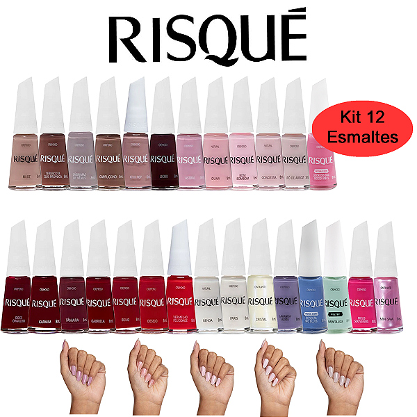 Kit 12 Esmaltes Sortidos Risque Manicures Atacado