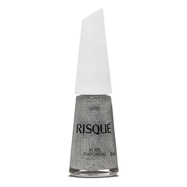Esmalte Coleção Essencial Cor Glitter Prata As Mil Purpurinas 8ml Risque