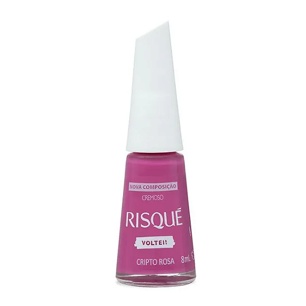 Esmalte Coleção Essencial Cor Cripto Rosa Cremoso 8ml Risque