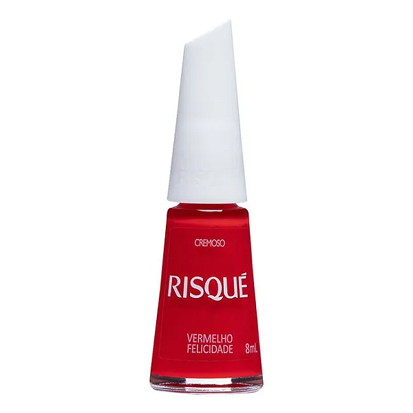 Esmalte Coleção Essencial Cor Vermelho Felicidade Cremoso 8ml Risque