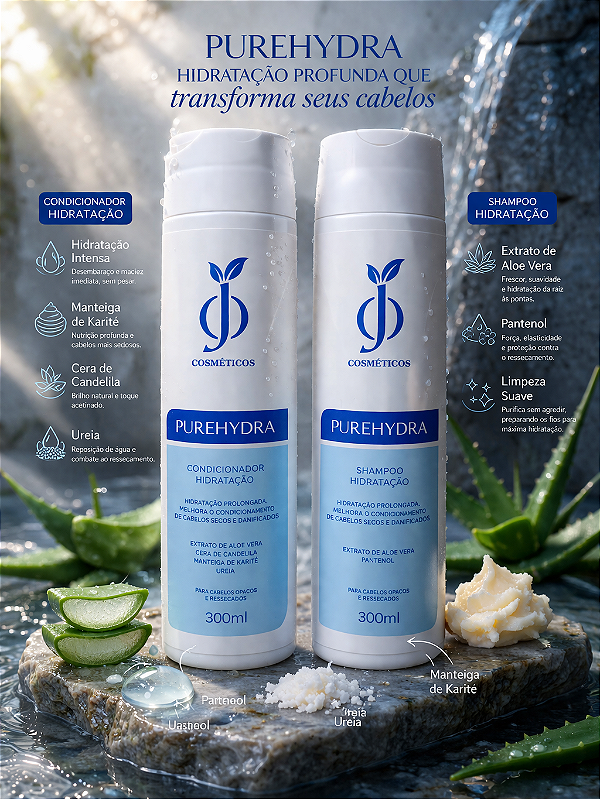 Kit PureHydra - Shampoo+Condicionador 300ml - OJ Cosméticos