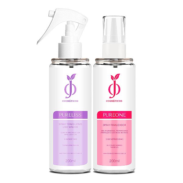 Kit Finalizadores - 200ml - Spray Liso Mágico PureLiss + Leave-in PureOne - OJ Cosméticos