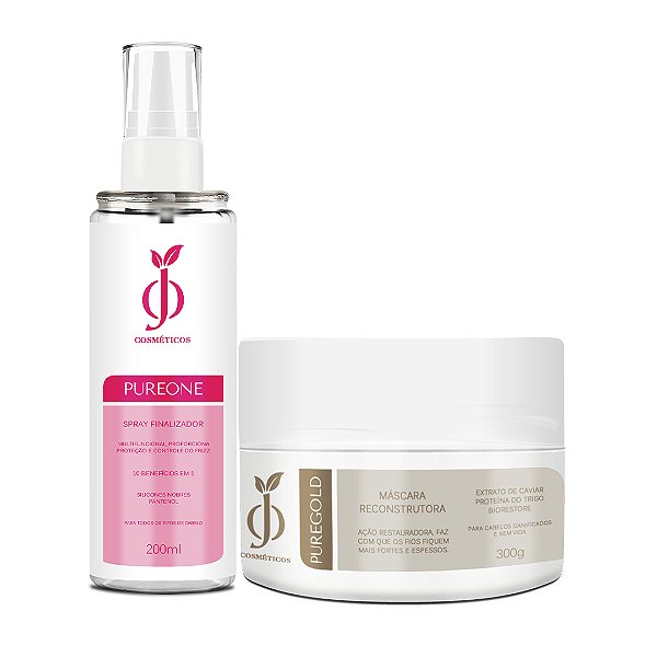 Kit Leave-in PureOne+ Máscara Reconstrutora PureGold - OJ Cosméticos