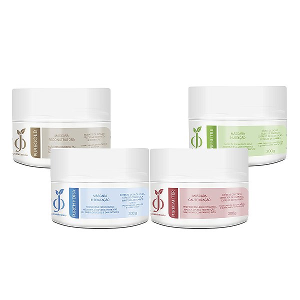 Kit Máscaras - PureGold + PureHydra + PureCauter + PureNutre - OJ Cosméticos