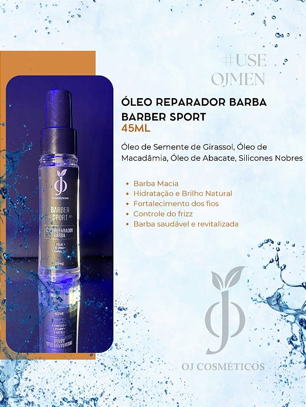Óleo Reparador para Barba 45ml – Barber Sport - OJ Cosméticos