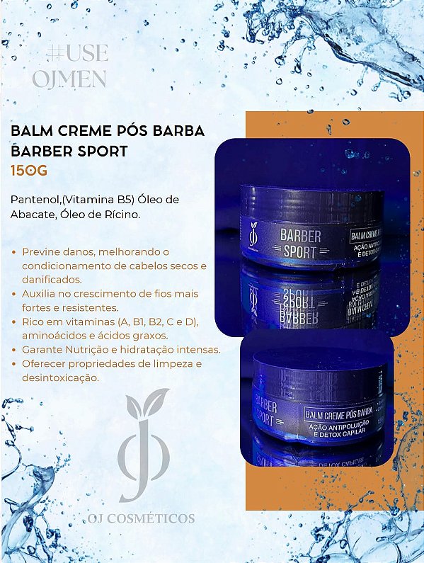 Balm Creme Pós Barba 150g - Barber Sport-OJ Cosméticos