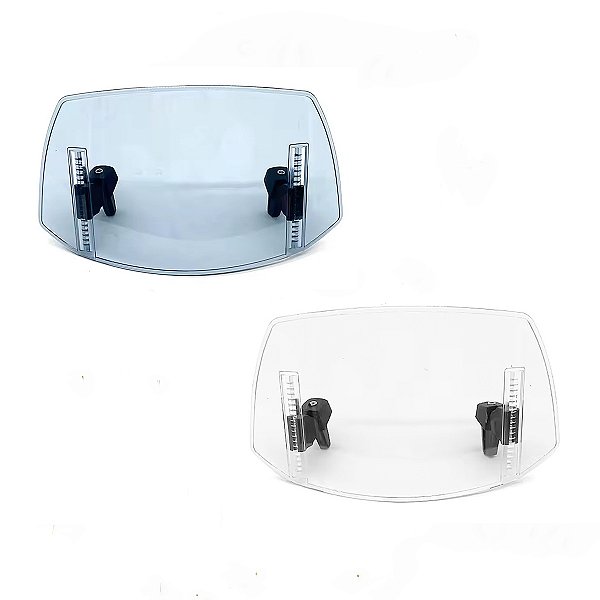 Defletor Parabrisa Moto 300×180 mm Regulável Universal Corta Vento Ajustável Altura e Inclinação Cristal Fumê Bolha Motocicleta