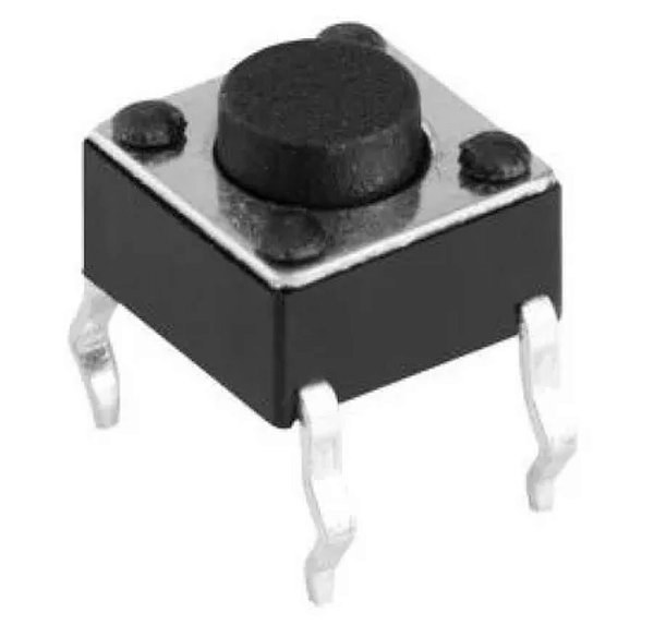 CHAVE TACTIL KFC-A06-6X6X4,3MM 4T 180º PRETA