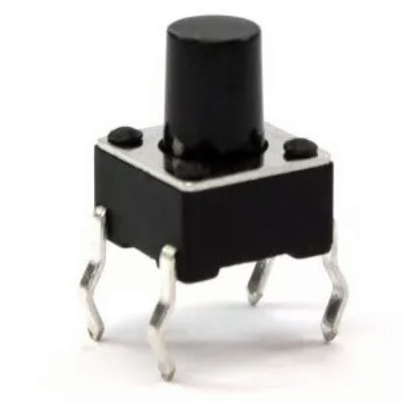 CHAVE TACTIL KFC-A06-6X6X7MM 4T 180º PRETA