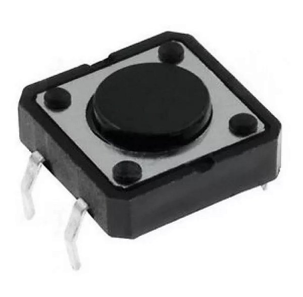 CHAVE TACTIL A06 12X12X4,3MM 4T 180º PRETA