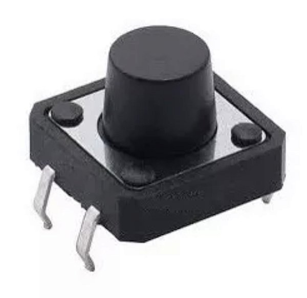 CHAVE TACTIL A06 12X12X8,5MM 4T 180º PRETA