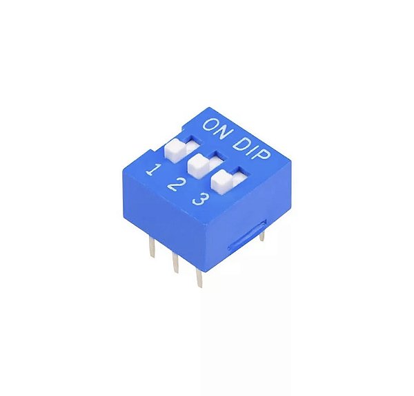 CHAVE DIP SWITCH KF1001-03 VIAS AZUL 180º