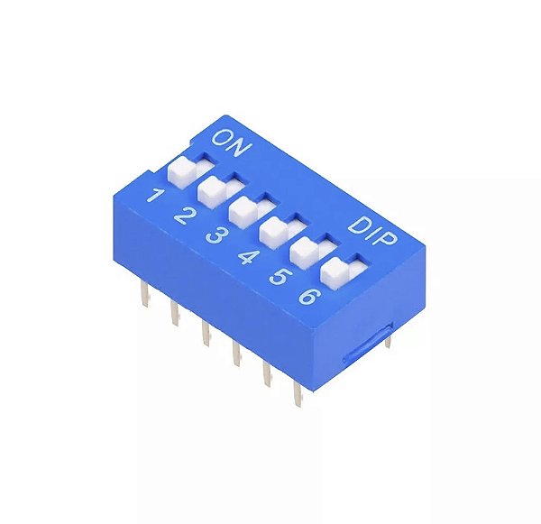 CHAVE DIP SWITCH KF1001-06 VIAS AZUL 180º