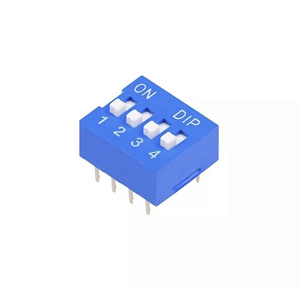 CHAVE DIP SWITCH KF1001-04 VIAS AZUL 180º