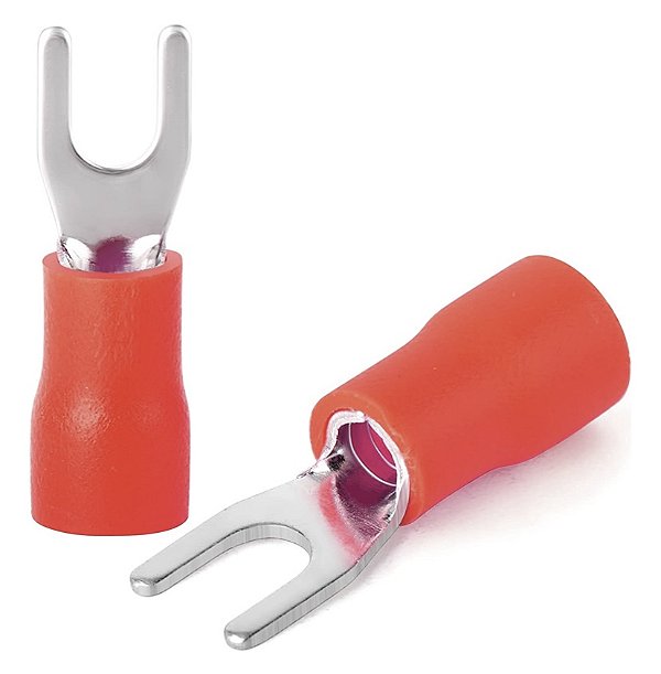 TERMINAL FORQUILHA ISOLADO VERMELHO - SV-1,25-4 M4 5/32 22/16AWG