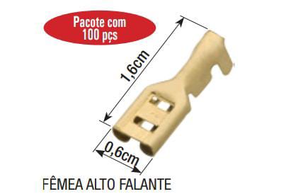TERMINAL DE ENCAIXE FEMEA ALTO FALANTE (PACOTE C/ 100 PEÇAS)