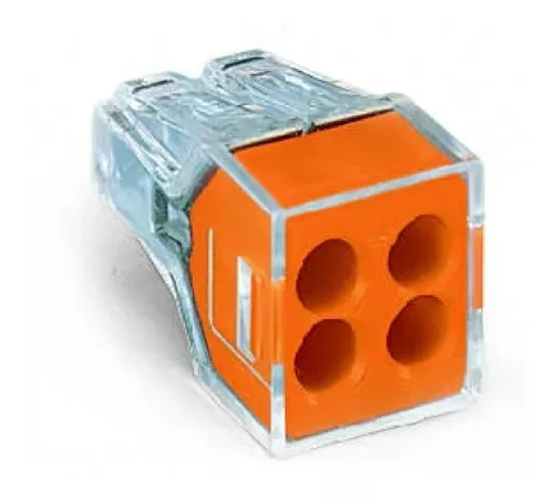 CONECTOR ENGATE PERMANENTE PCT-104 4 VIAS FIO 4MM (PACOTE 10 PEÇAS)