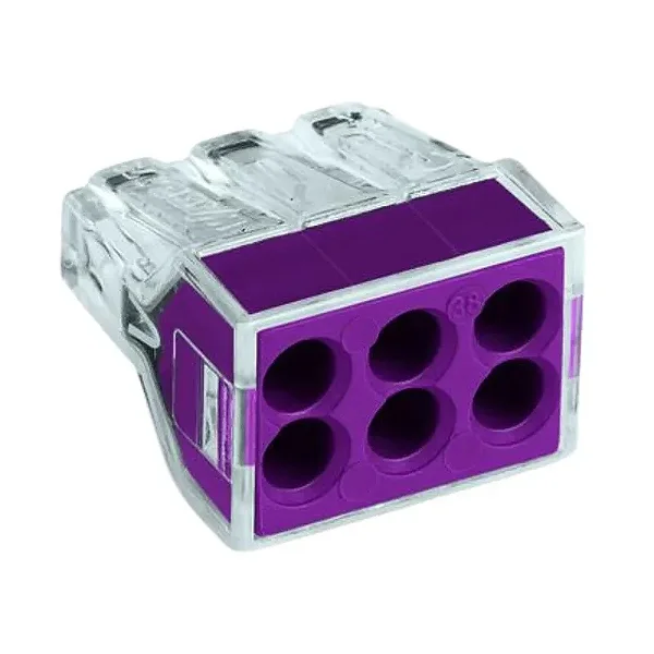 CONECTOR ENGATE PERMANENTE PCT-106 6 VIAS FIO 4MM (PACOTE 10 PEÇAS)