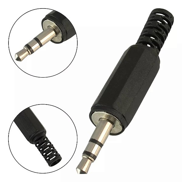 PLUG P2 STEREO PLASTICO 3,5MM C/ RABICHO