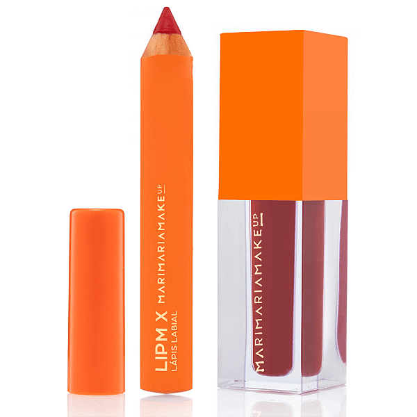 Lipmix Batom Líquido + Lápis Labial  Blazing Mari Maria Makeup