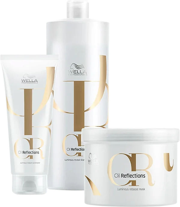 Kit Wella Oil Reflections Shampo 1L+Máscara 500ML+Cond 200ML