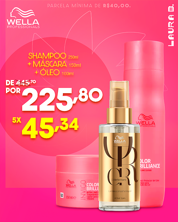 Kit Wella Nutri Enrich Shampo 250ml+máscara 150ml (Ganhe Óleo Oil Reflections 100ml)
