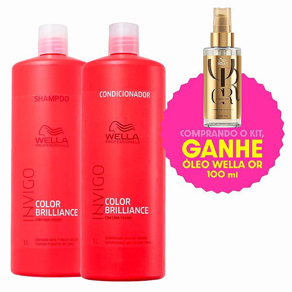 Kit Wella Color Brilliance Shampo 1l +cond 1l +Ganhe Óleo Oil Reflections 100ML