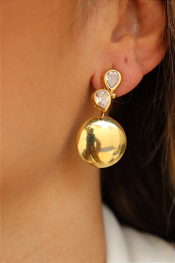 Brinco Zirconia Bola