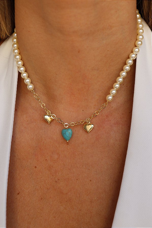 Conjunto Turquesa com Pérola