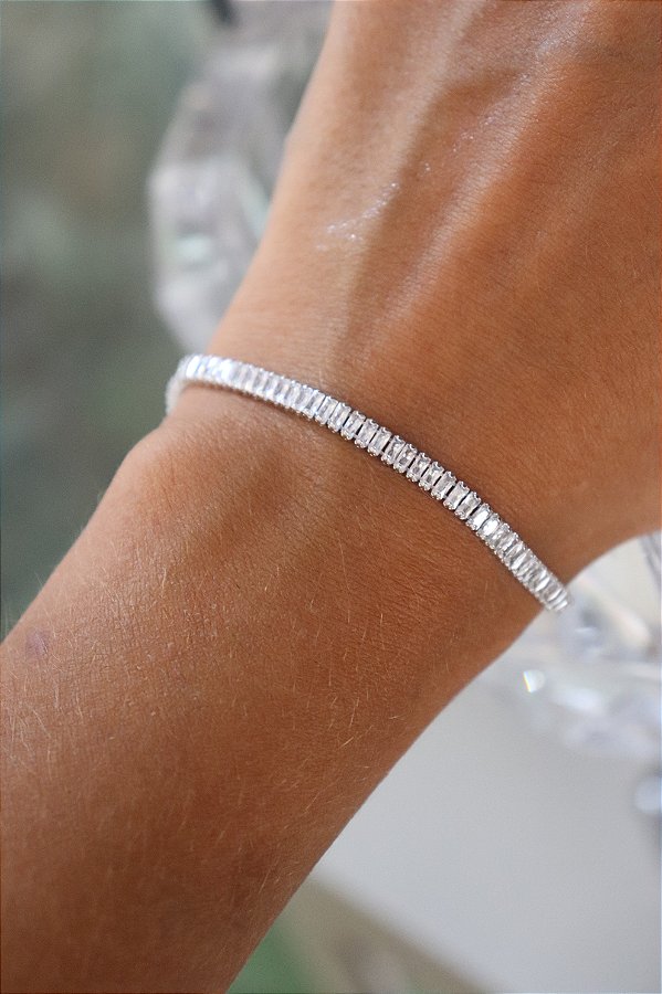 Pulseira Riviera com Zircônias Baguete